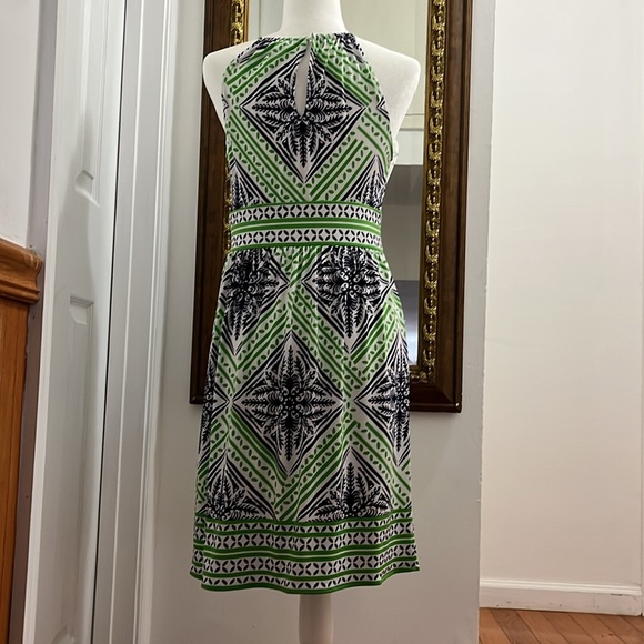 London times Green and Blue Patterned Halter Dress - Picture 3 of 6